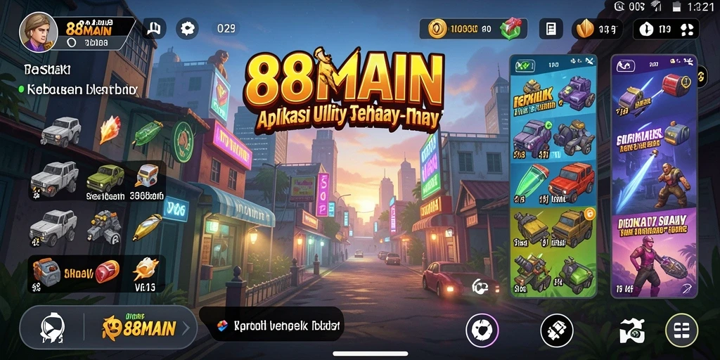 Tampilan antarmuka 88MAIN yang sederhana dan fungsional.
