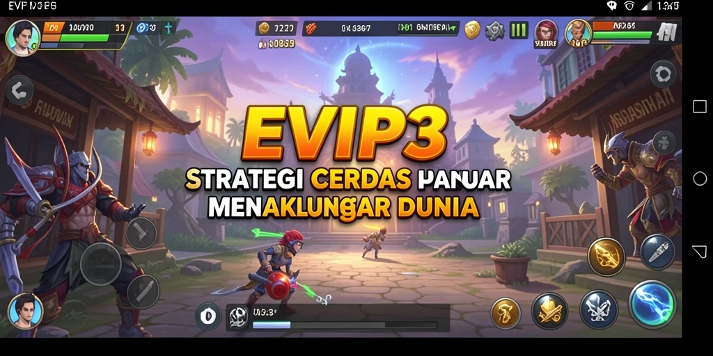 Tangkapan layar utama EVIP3 menampilkan momen strategis dalam pertempuran.