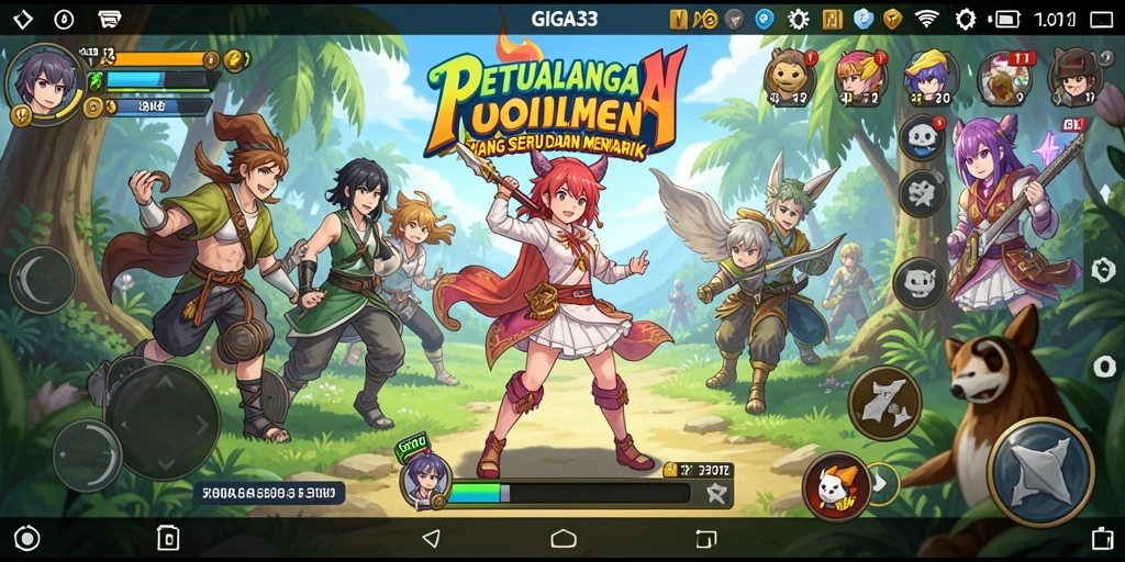 Screenshot GIGA33 menampilkan aksi seru dengan karakter Anime.