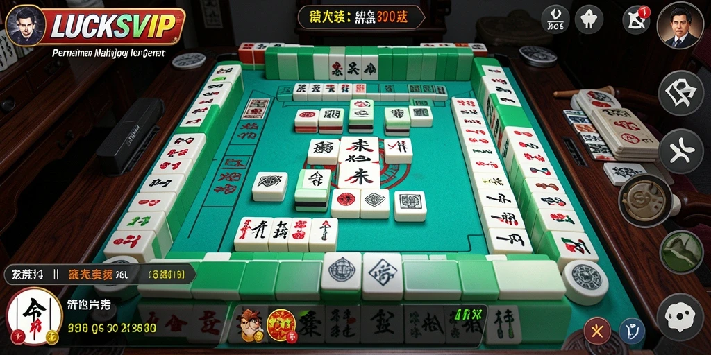 Tampilan gameplay seru LUCKSVIP dalam permainan Mahjong.