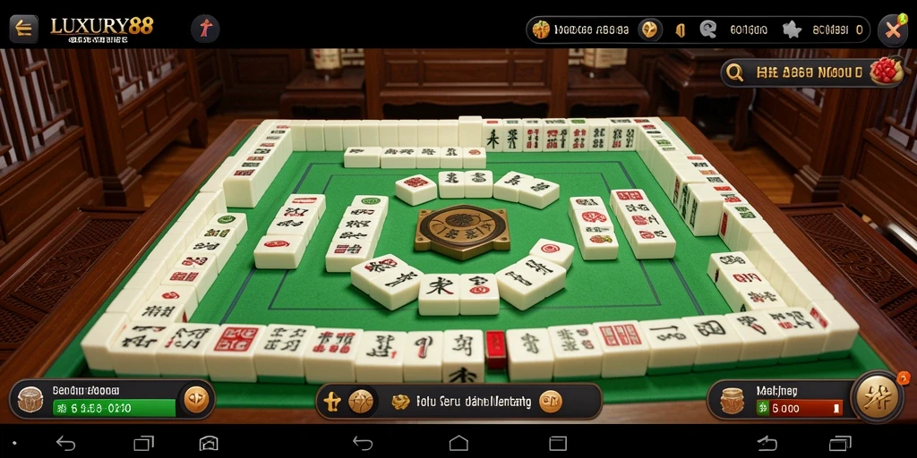 Tampilan menarik dari gameplay Mahjong di LUXURY88.
