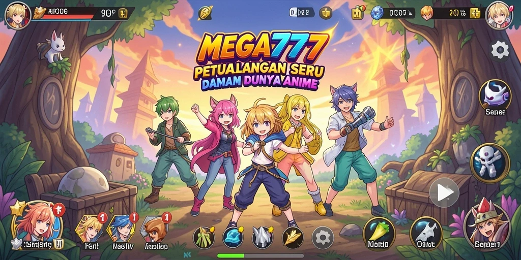 Tampilan epic dari gameplay Anime dalam MEGA777 yang memukau.
