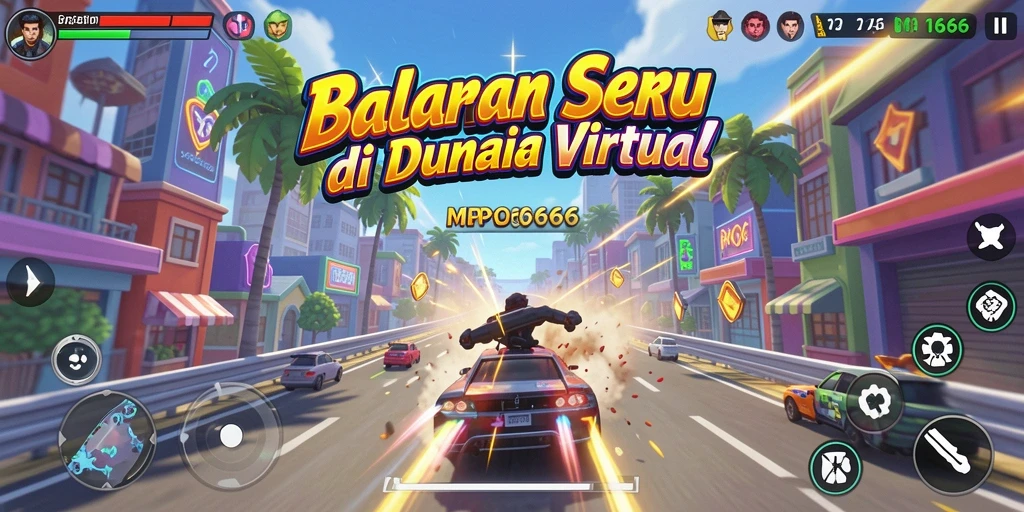 Tangkapan layar dari gameplay balap seru di MPO666.