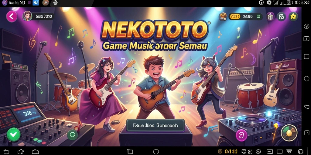 Tampilan gameplay NEKOTOTO yang penuh warna dan dinamis.