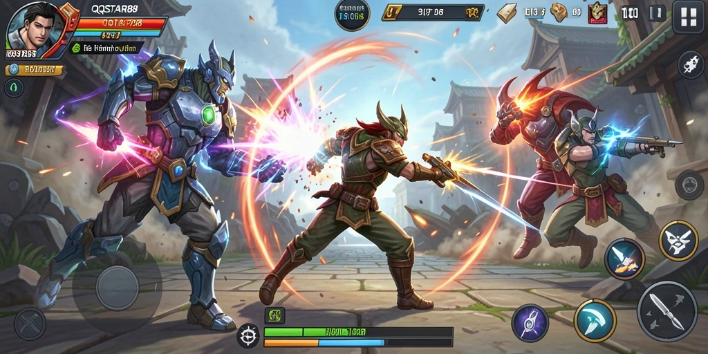 Screenshot yang menunjukkan aksi seru dalam gameplay QQSTAR88.