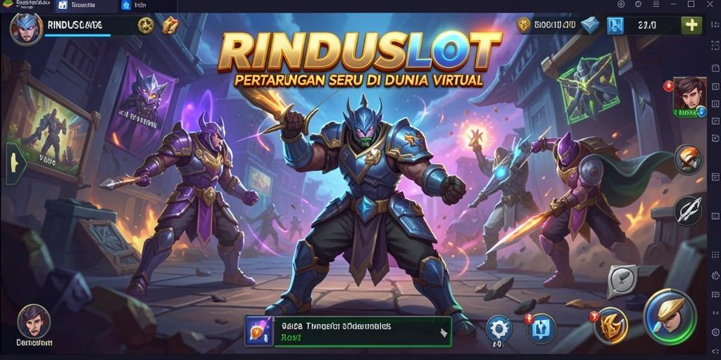 Screenshot RINDUSLOT menampilkan aksi pertarungan yang intens dan karakter yang menarik.