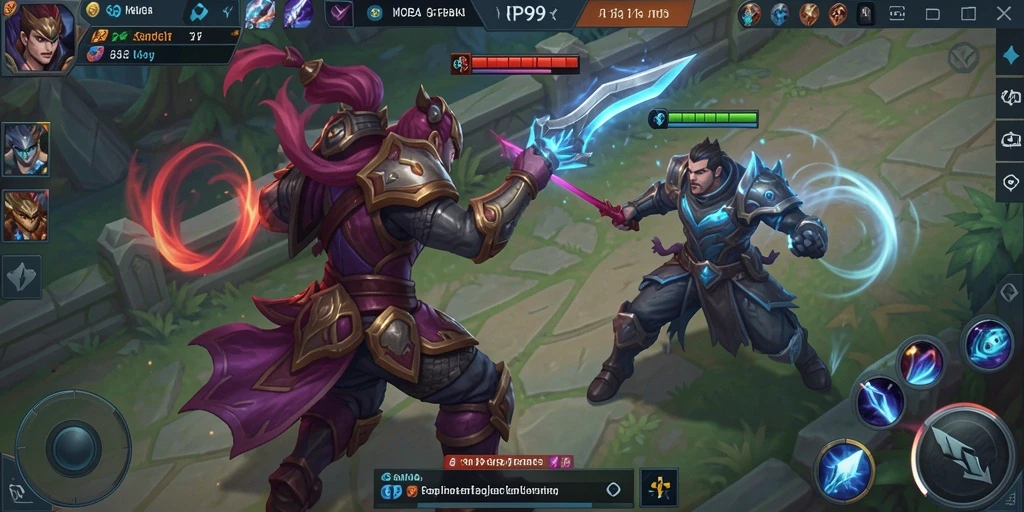 Gameplay seru RP99 dalam pertempuran MOBA yang penuh strategi.