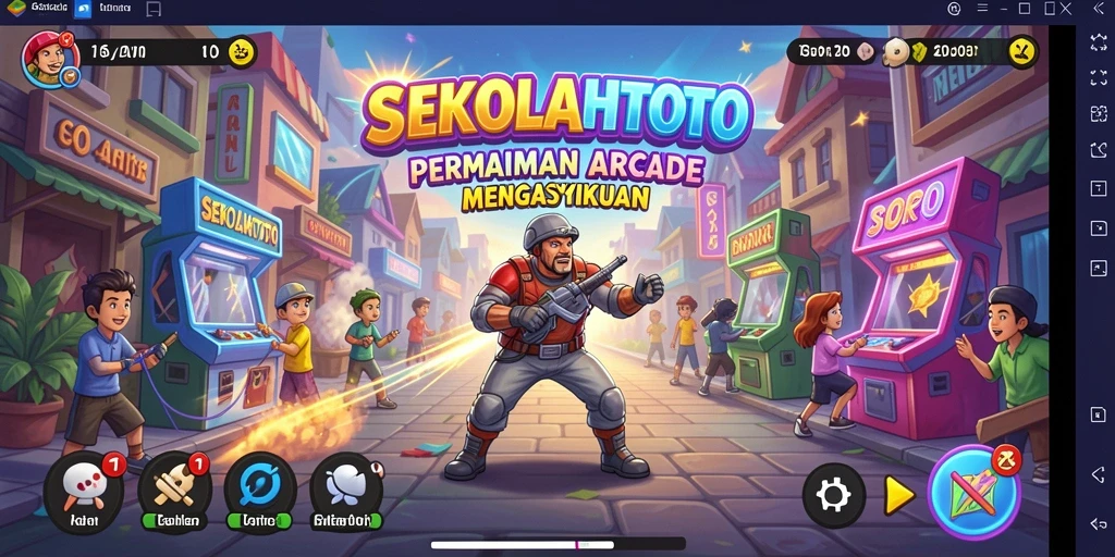 Tampilan gameplay SekolahToto yang seru dan penuh aksi.