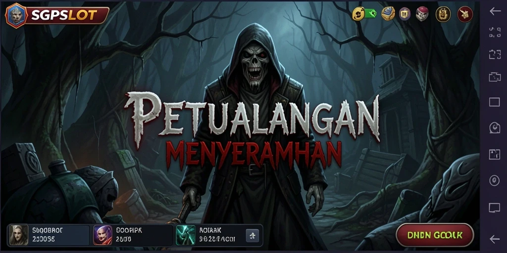 Screenshot gameplay SGPSLOT menampilkan suasana gelap dan menakutkan.