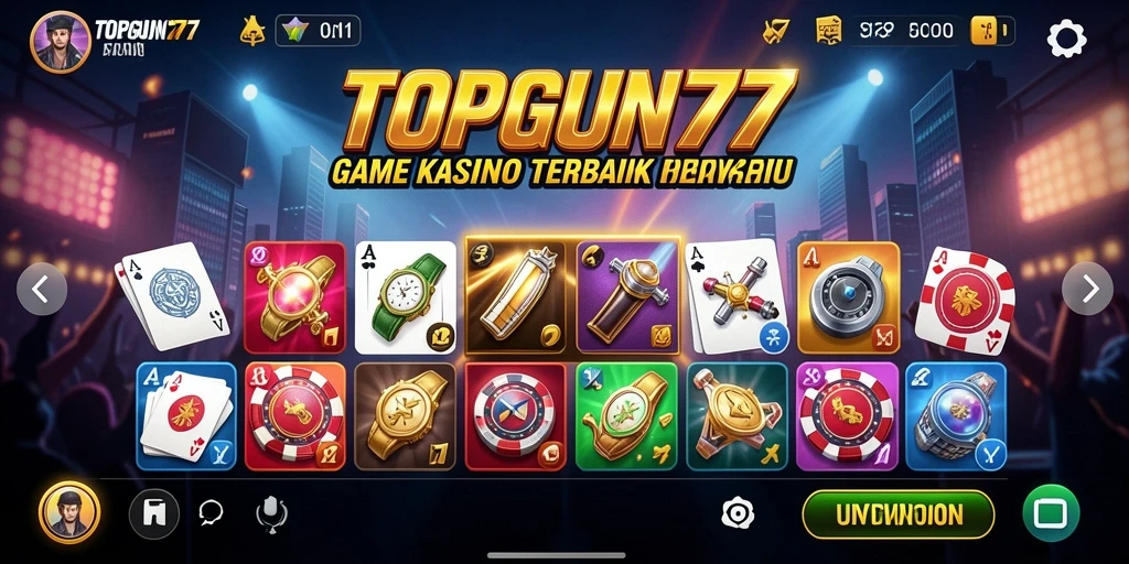 Tampilan gameplay intens di aplikasi kasino TOPGUN77.