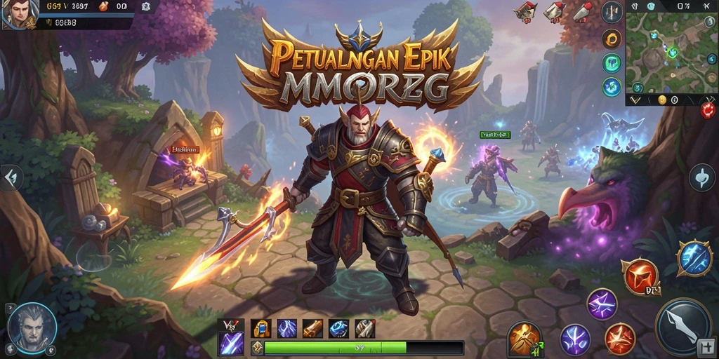 Tampilan screenshot V87 menampilkan aksi seru dalam gameplay MMORPG.
